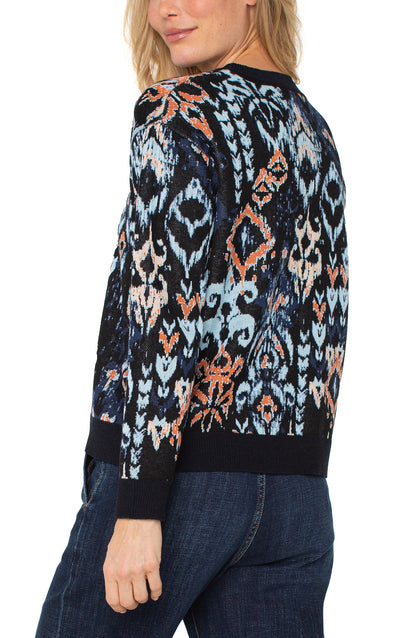 Long-sleeve Crew Neck Jacquard Sweater