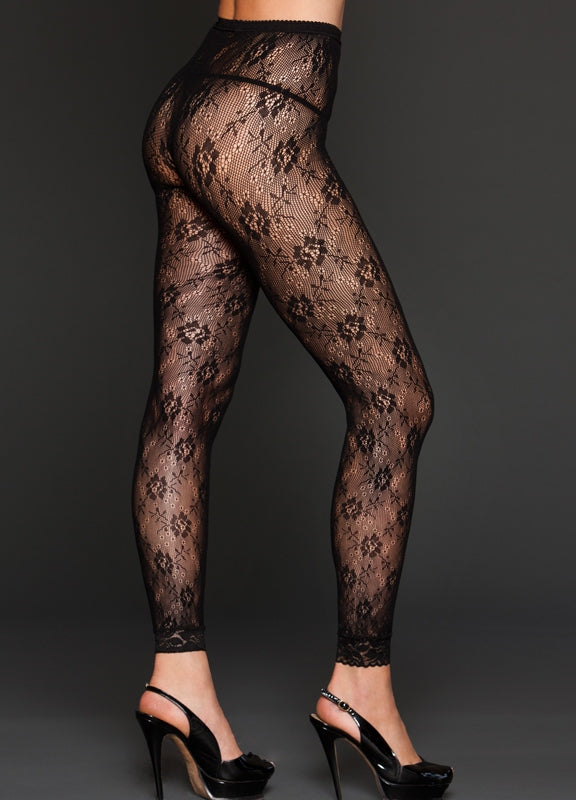 Lace with Trim Footless Tights