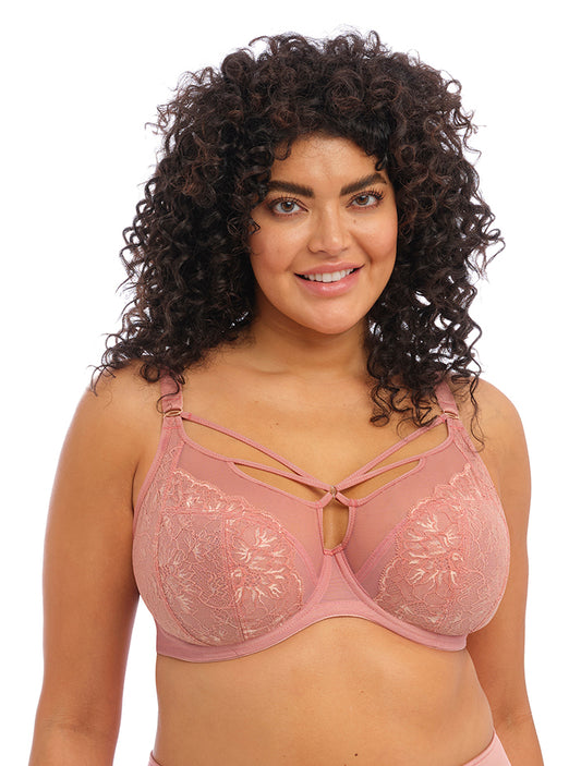 Elomi Brianna EL8080 Ash rose underwire caged strappy plunge bra 