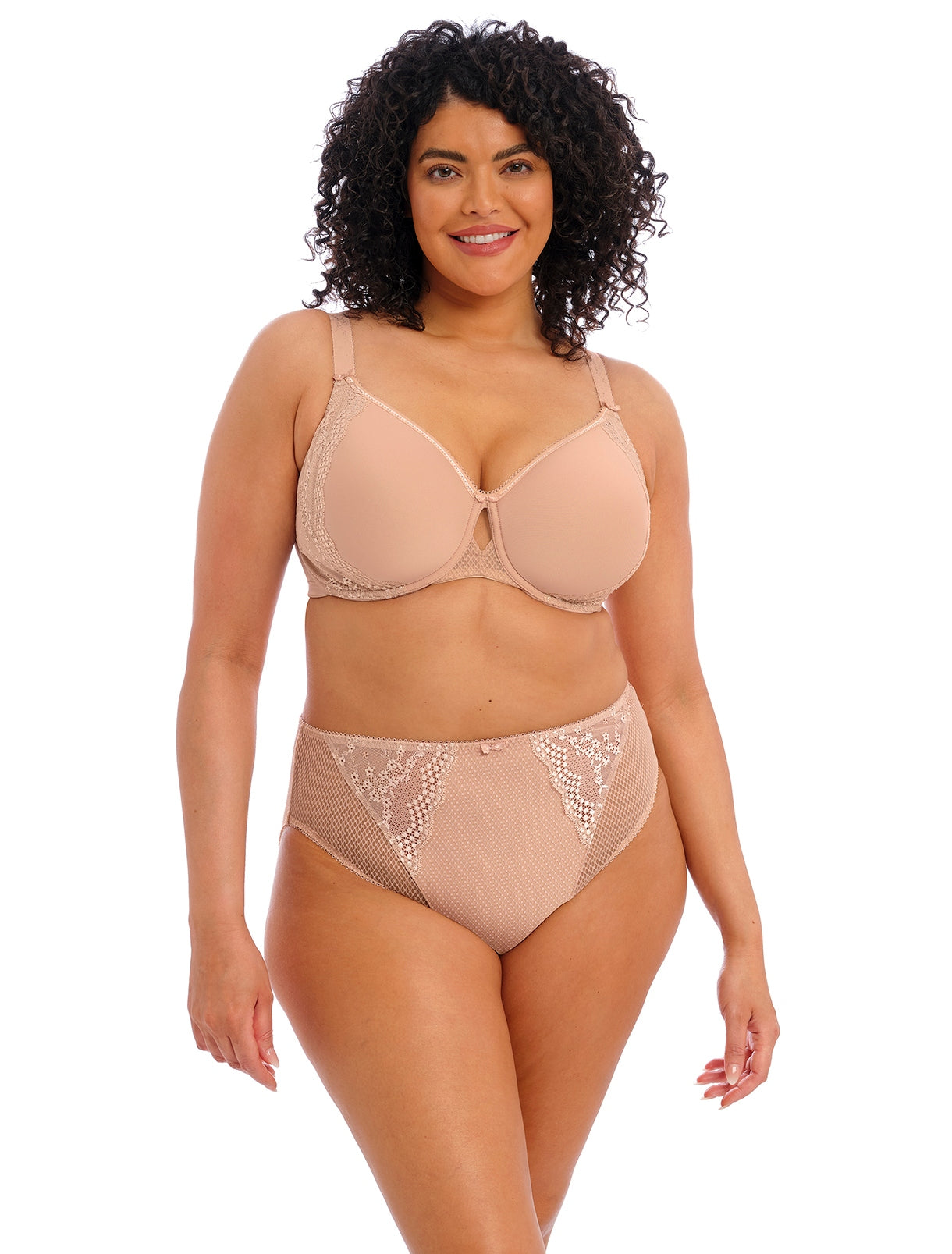 Elomi Charley Bandless Spacer Fabric Underwire T-Shirt Bra EL4383 Fawn Nude Beige