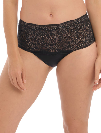 Lace ease black invisible stretch full brief underwear panties FL2330