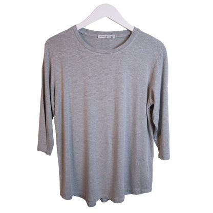 34494 3/4 sleeve lounge top heather gray